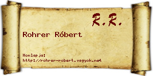 Rohrer Róbert névjegykártya