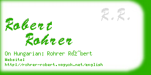 robert rohrer business card